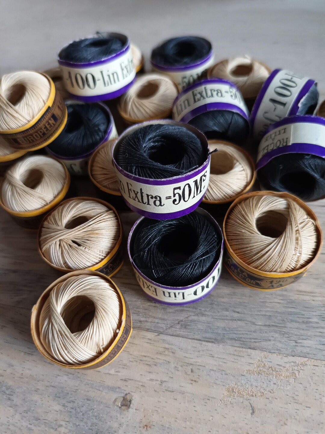 Small Spool of Extra Linen Thread Vintage Mercerie - Etsy