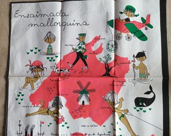 Vintage tea towel spanish cartoon boada s.a