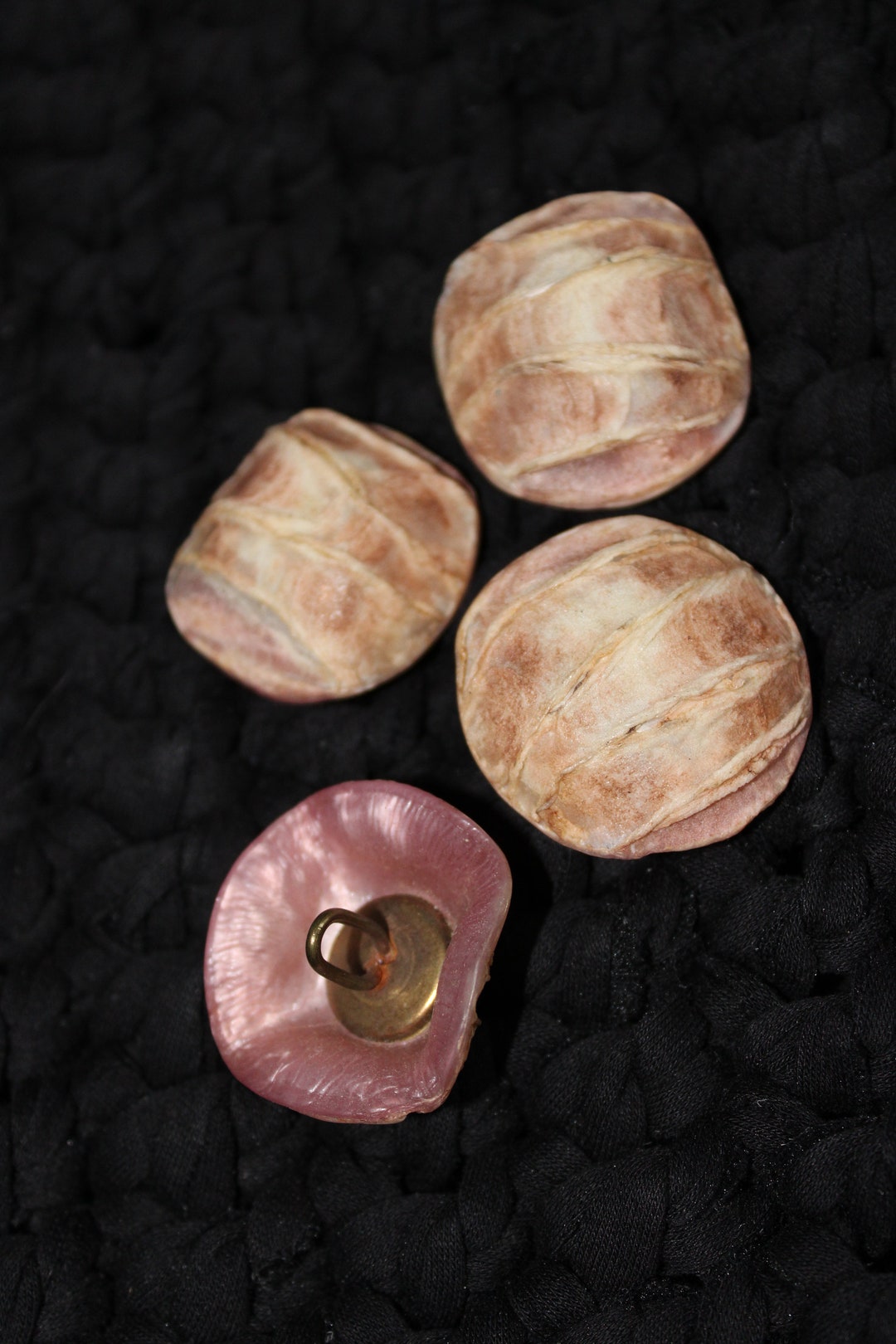 Superb Shell Effect Button With Brass Attachment - Etsy