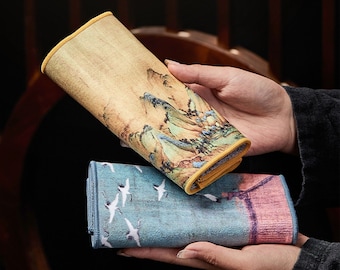 Entzückende Keramik Baumwolle und Leinen Geschirrtuch Kung Fu Tee Accessoire Fibre Tea Cloth