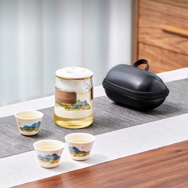 Delightful Ceramics Kungfu Portable Tea Set Teapot with Infuse Travel Teaset