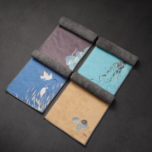 Delightful Ceramics Rectangle Cotton and Linen Tea Towel Fiber Tea Cloth Kongfu Tea Accessory