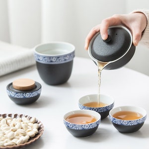 Delightful Ceramics Crude Pottery Travel Tea Set Teapot Tea Pitcher Teacups Gift