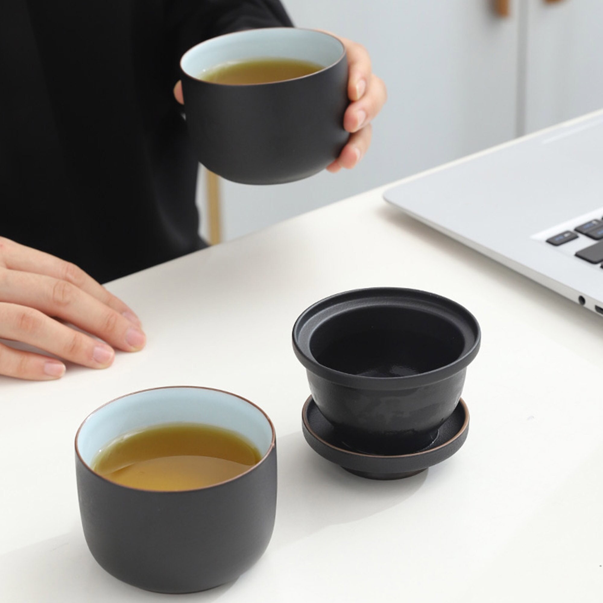 Delightful Ceramics Kungfu Travel Tea Set Teapot Small Cup Portable Teaset