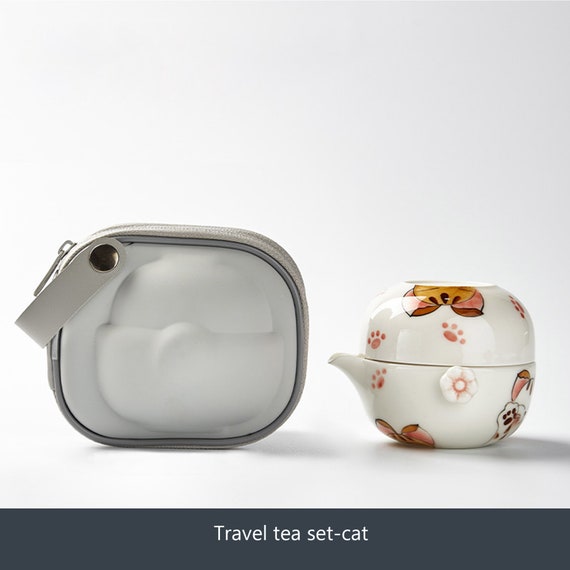 Delightful Ceramics Travel Tea Set One Teapot One Cup Portable