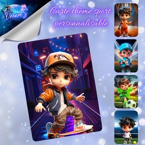 Cartão de aniversário, Halloween, parabéns etc. !!! personalizável – Tema esportivo com nome