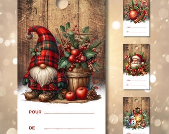 Etiquetas de presente de Natal – individuais ou em conjuntos / etiquetas decorativas para embalagens de presente
