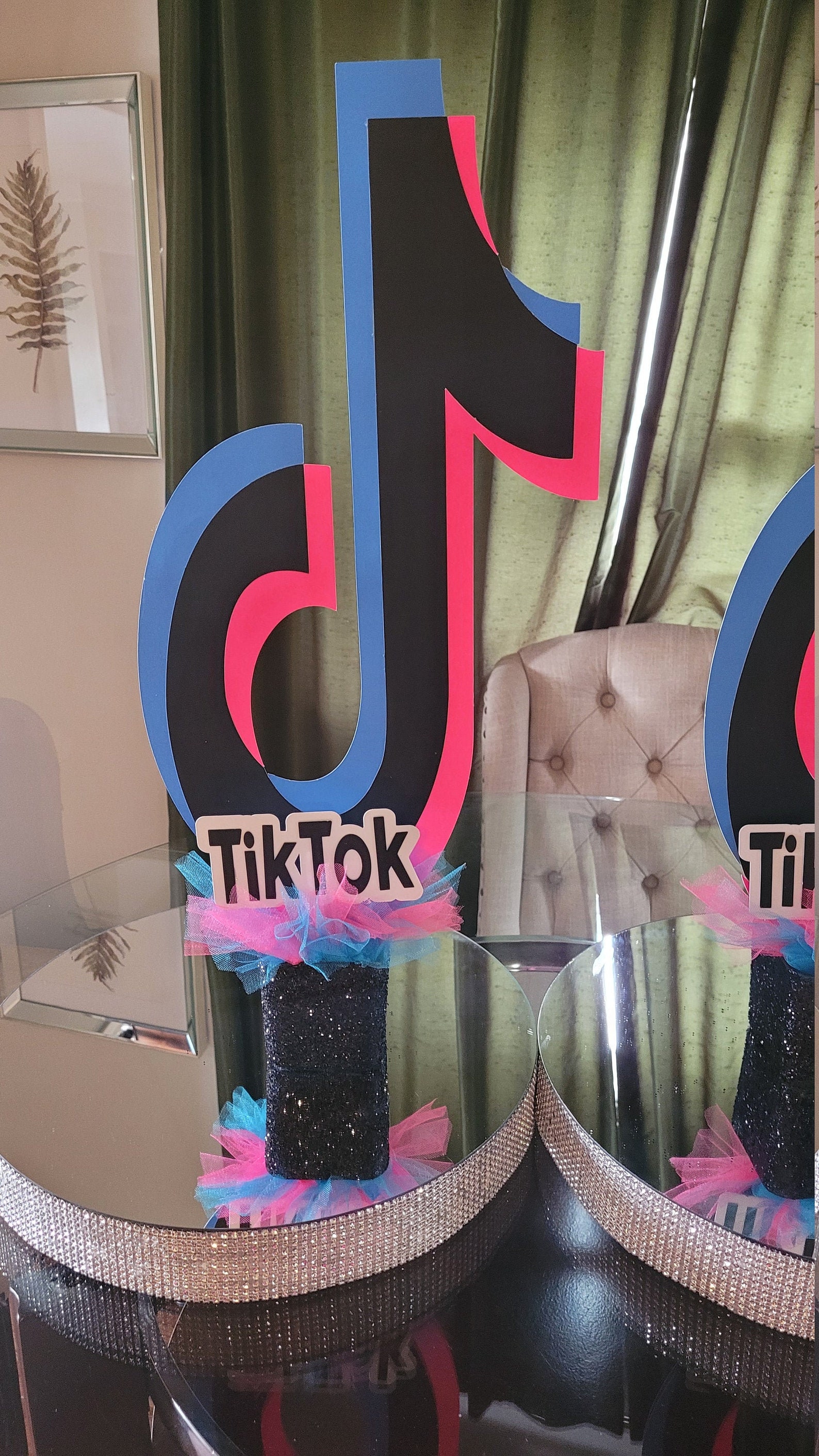 Tiktok Party Centerpiece 24in Doublesided Tiktok Centerpiece Etsy