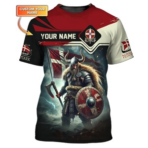 Custom Viking Warrior 3D T-shirt - Personalized Nordic Design With