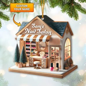 Personalisierte Nagelstudio Ornamente, Weihnachtsdekor für Nageltechniker und Salonbesitzer