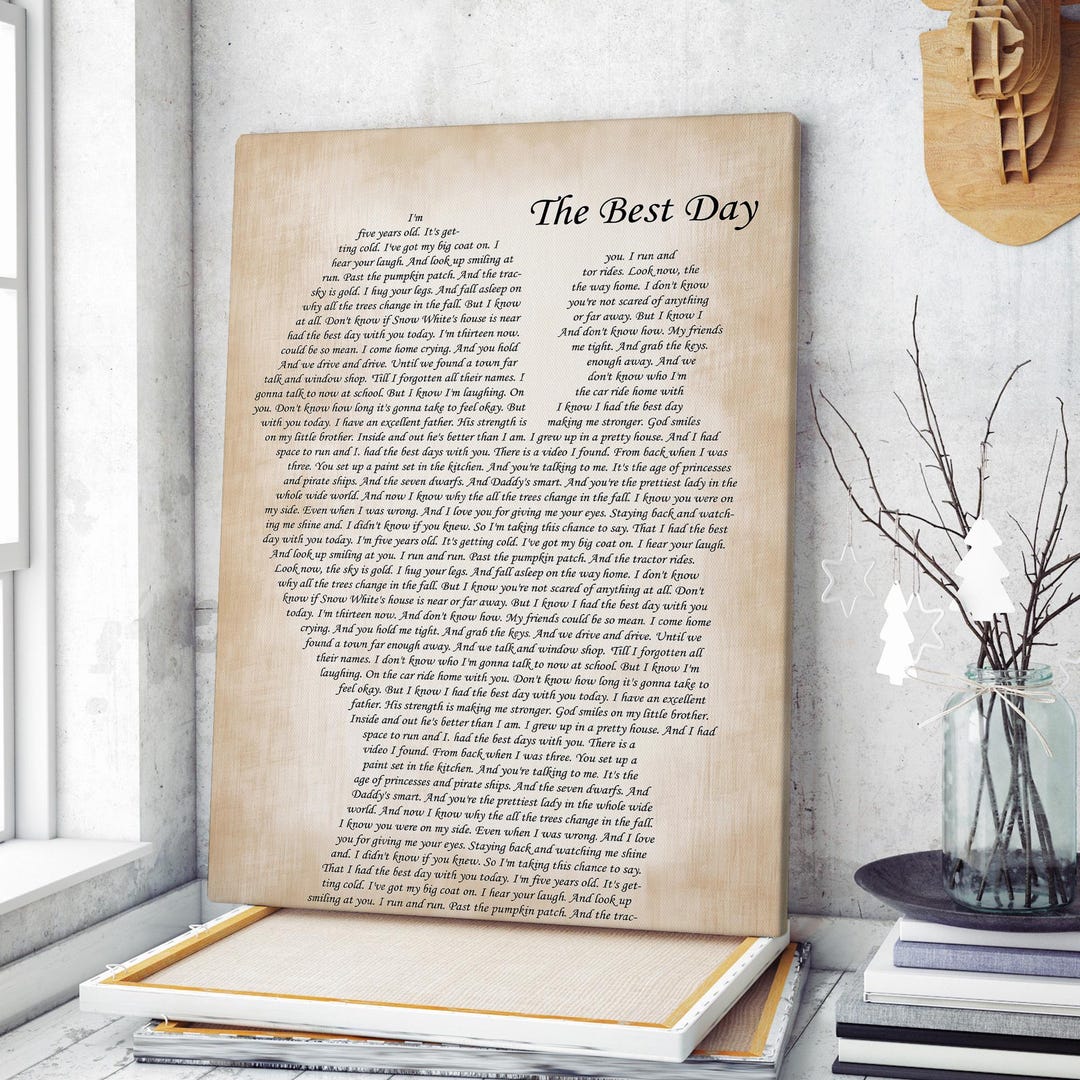 The Best Day Lyrics Canvas Fearless Album Wall Art Gift For Mom The best day lyrics canvas fearless album wall art gift for mom