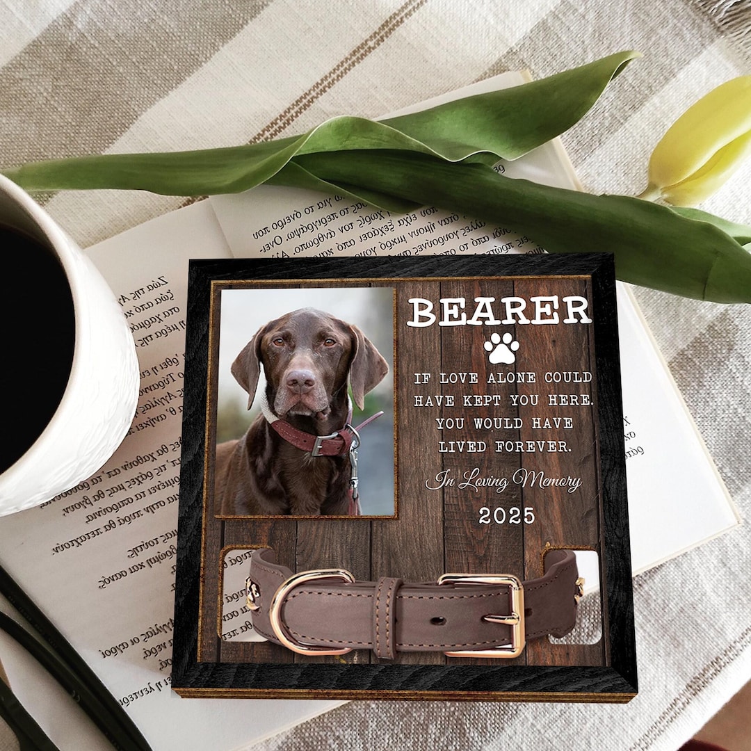 Colar Frame Personalized Memorial Pet Collar Frame, Pet Loss Rememberance Frame ...