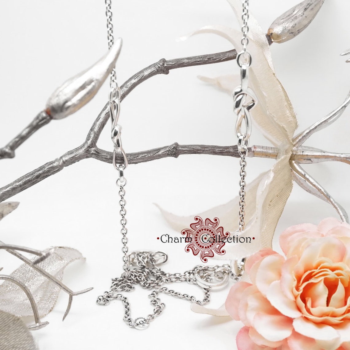 Pandora Knotted Hearts Necklace 398080 90 cm Chain Etsy