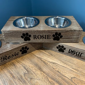 Personalised Pet Feeding Station | Dog bowls | Cat Bowls | Double Dish Feeding Set | Water Dish