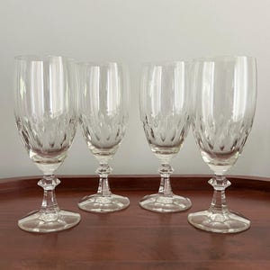 Vintage Art Deco Style Crystal Champagne/Wine Glasses Set of 4, Short Stem Prosecco, Cocktail Glasses, Large Cut Crystal Flutes