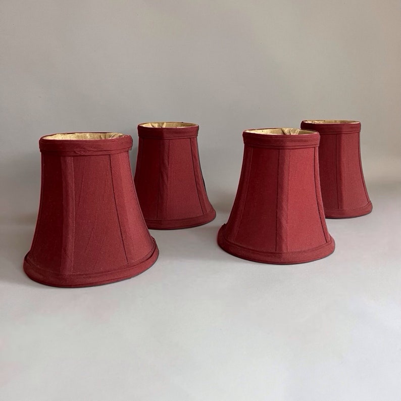 Small Fabric Lamp Shade/ Clip on Shade/ Bell Shaped Burgundy Etsy
