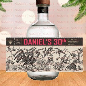 Custom Espolon label Tequila, Blanco Tequila, Personalized Anejo Tequila Label, Reposado Tequila, Blaco Bottle Label 750Ml, Birthday