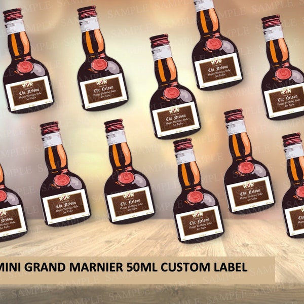 Mini Grand Marnier Custom Bottle Label, Grand Marnier Birthday Gift, Orange Liqueur, Boyfriend Birthday Gift, Personalized Liquor label