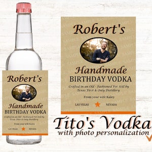 Tito&#39;s Personalized Vodka for gift, Tito&#39;s vodka with photo, Custom Tito&#39;s Vodka Custom Label, Tito&#39;s Label groomsman, Custom Tito&#39;s vodka