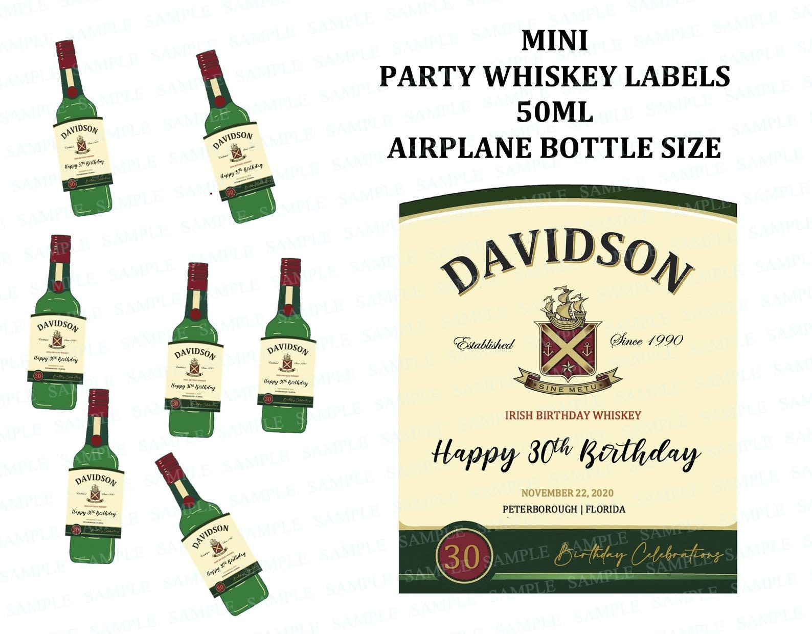 Jameson Whiskey Label Jameson Label Airplane Jameson Bottle | Etsy