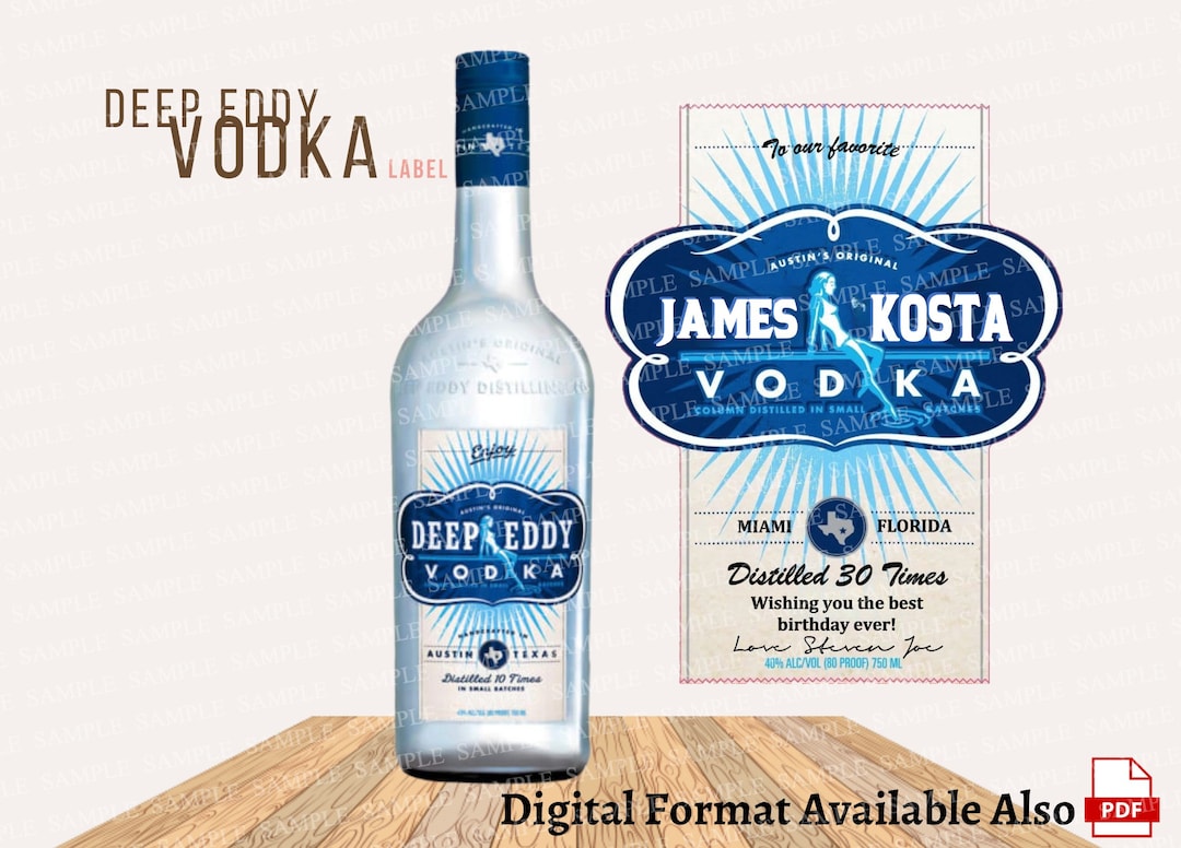 Custom Deep Eddy Vodka Label, Personalized Birthday Vodka Label, Vodka ...