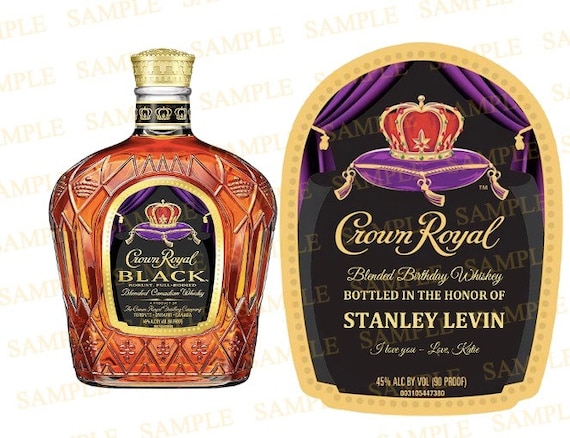Crown Royal Black Personalized Label, Crown Royal Label, Birthday Whisky,  Husband Whiskey Gift, Father Gift Personalized Whiskey 