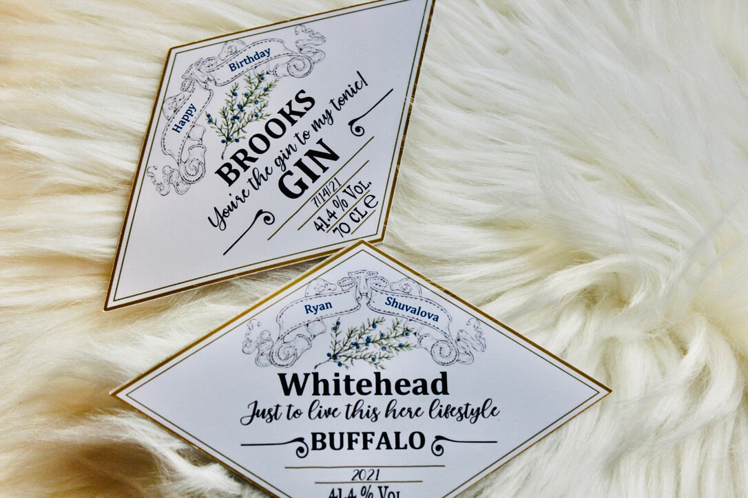 Hendricks Gin Custom Label Custom Gin Label Birthday Gin Etsy