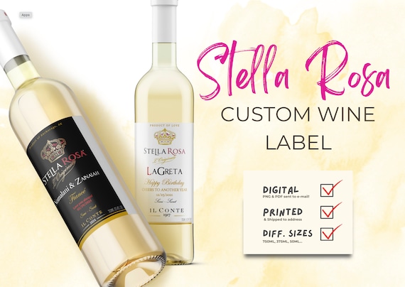 Custom Wine Label,Custom Stella Rosa Label,Custom Wine Gift,750ML Wine Label Rose,Custom Stella Pink, Birthday Wine Label, Dirty Thirty wine