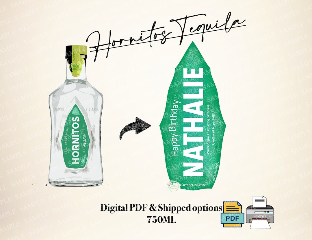 Custom Hornitos Label, Personalized Tequila Label, Tequila Wedding Gift