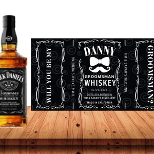 Custom Groomsman Whiskey Label, Tennessee Whiskey Label, Birthday Whiskey gift, Father liquor Gift, Groomsmen Whiskey, best man Whiskey