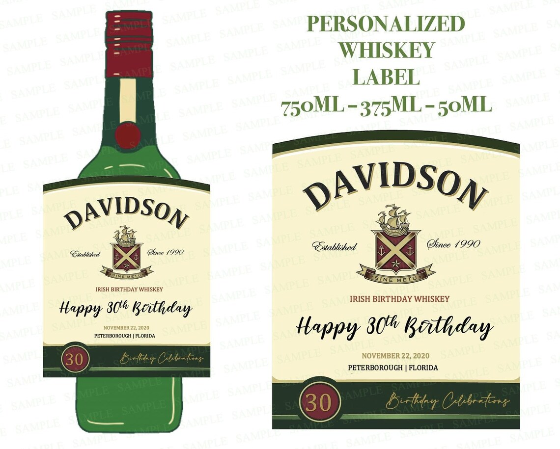 Jameson Whiskey Label Jameson Label 750ML Printable Jameson | Etsy