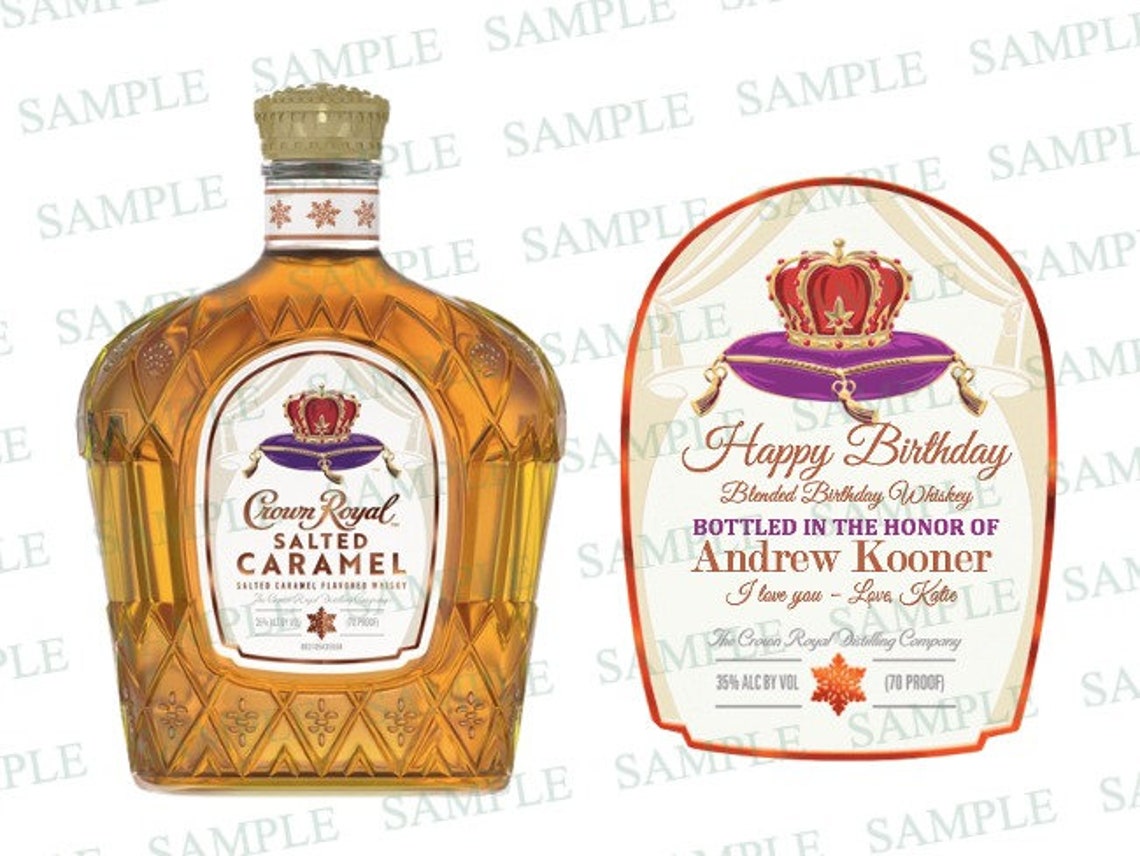 Crown Royal Personalized Label Crown Royal Label Birthday Etsy