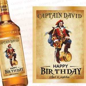 Rhum épicé Étiquette Captain Morgan/Étiquettes de rhum personnalisées/Groomsman Whisky/Étiquette cadeau père/Étiquette retraite/Groomsman Proposal Liquor
