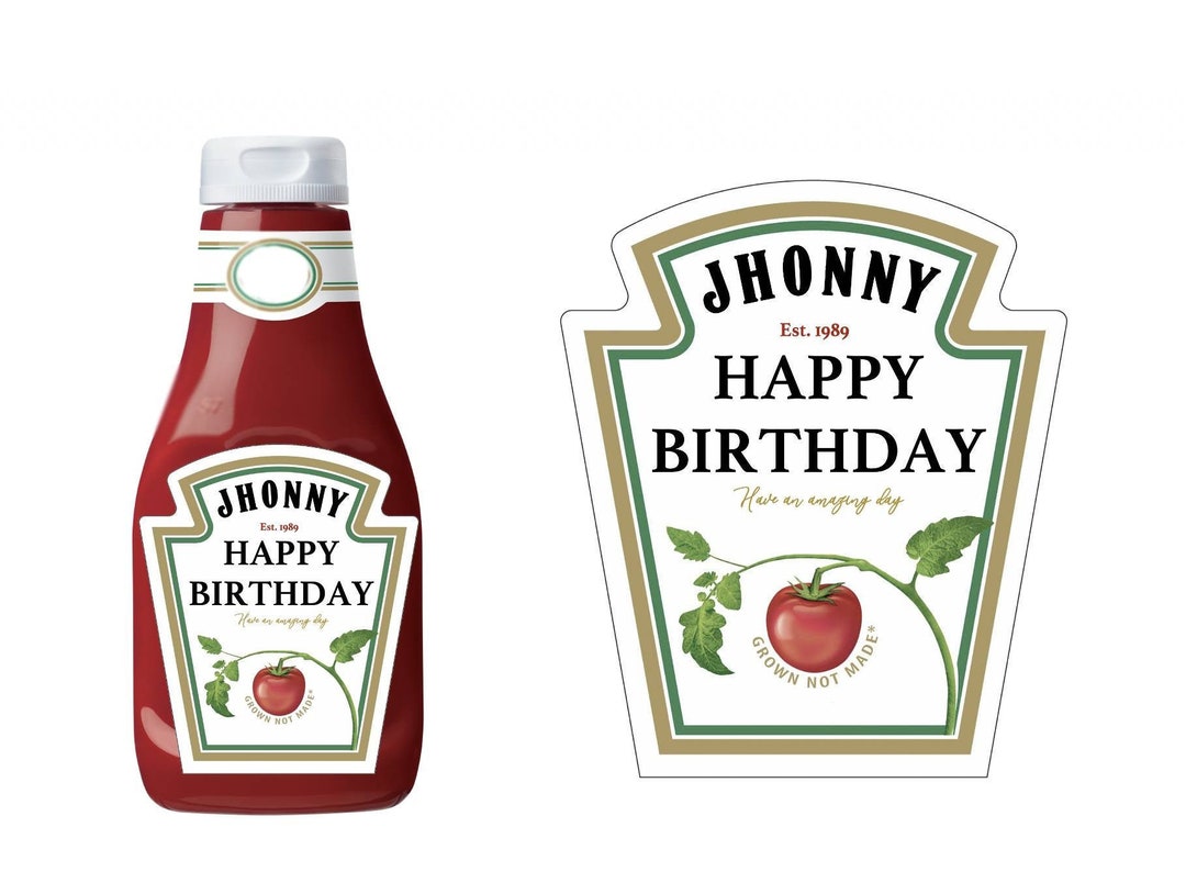 Personalisiertes Ketchup Label, Individuelles Etikett für