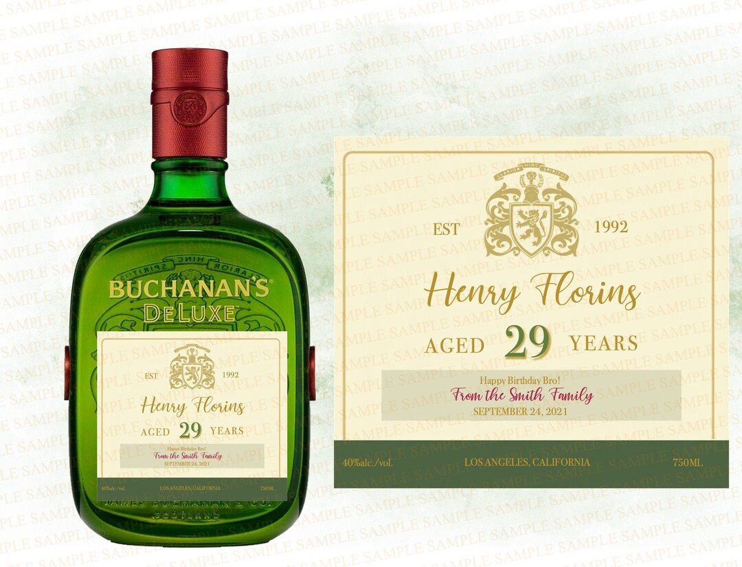 Buchanan Custom Whiskey Sticker Label Buchanan Scotch Whiskey Etsy M xico