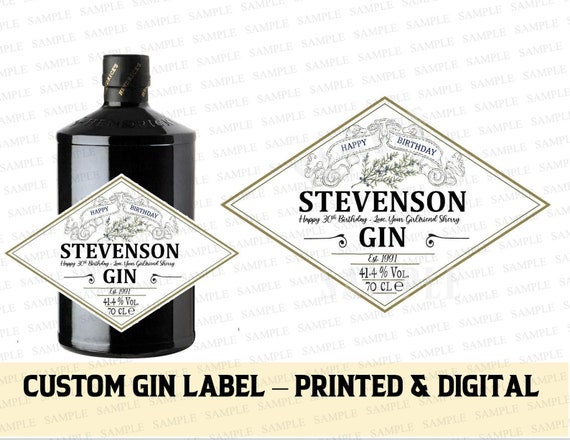 Hendricks Gin Custom Label, Custom Gin Label, Birthday Gin Gift