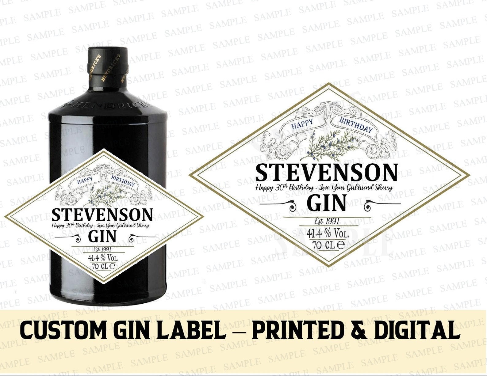Label Custom Gin Label Birthday Gin - Etsy