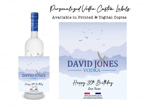 Custom Vodka Label Personalized Birthday Vodka Label Vodka ...