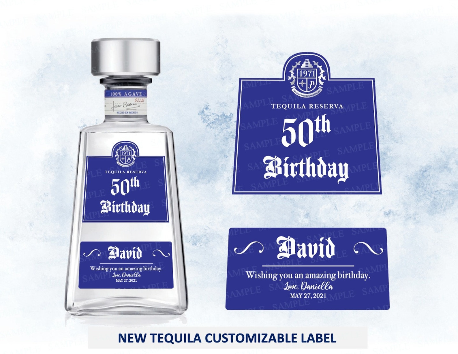 1800 Tequila Custom Label Tequila Label Custom Personalized Etsy