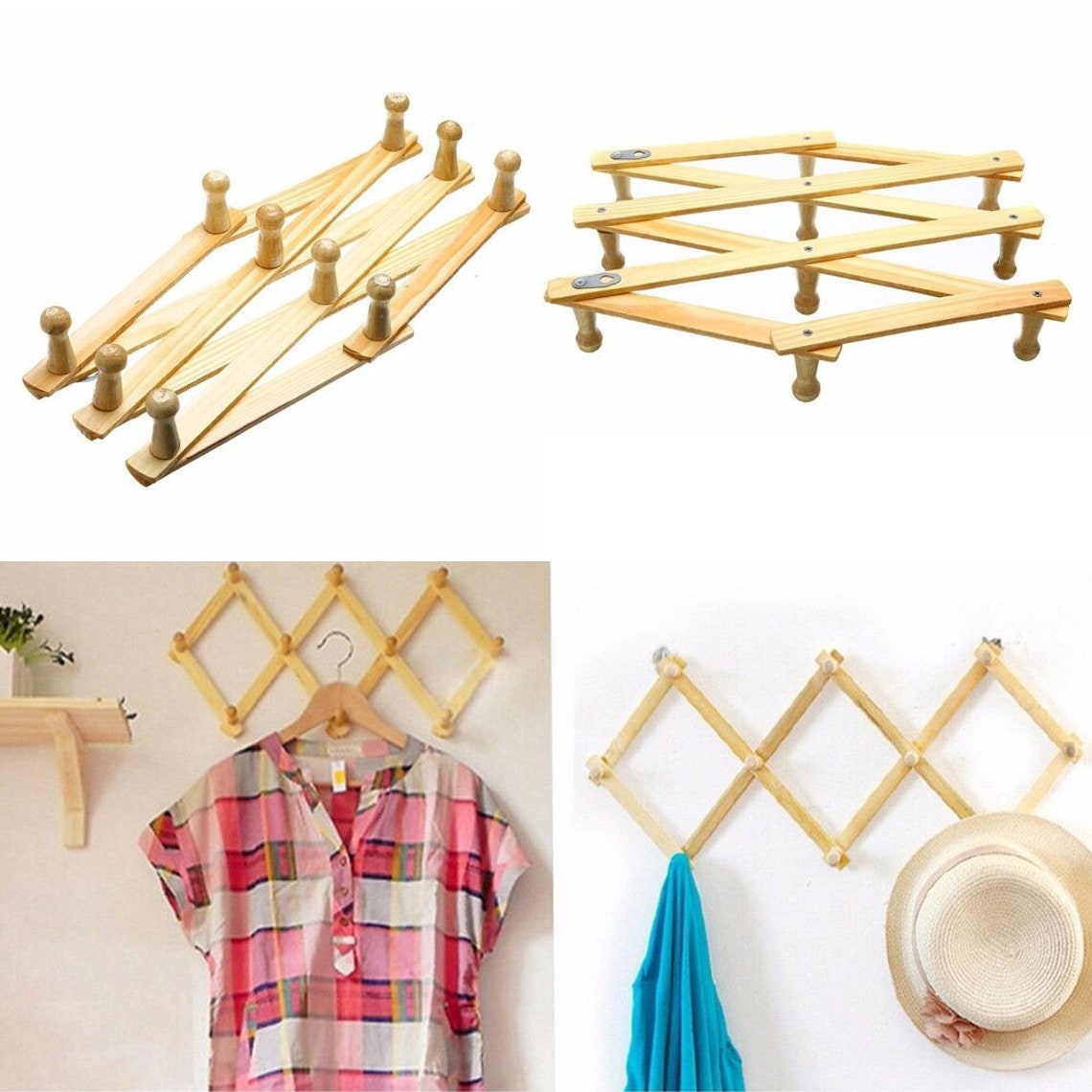 Wooden Expanding Clothes Hanger Expandable Coat Rack Holder Etsy