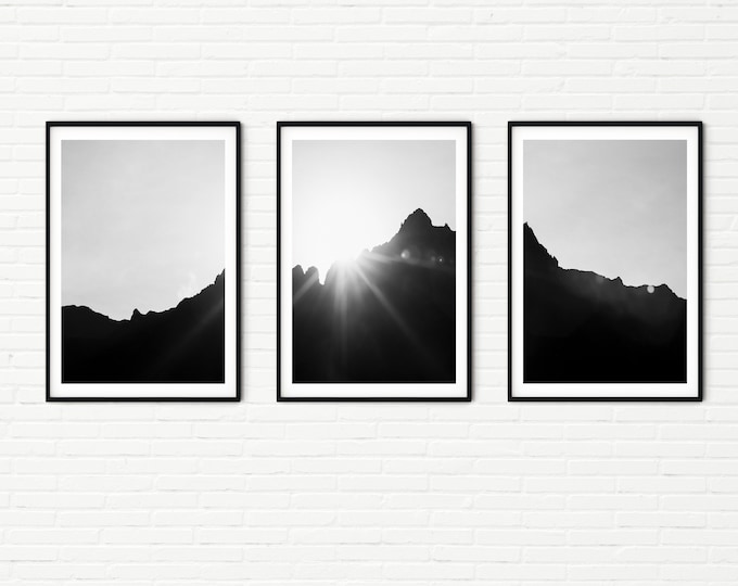 Set of 3 Ski Lift Prints, Printable Winter Chalet Decor, Snowy ...