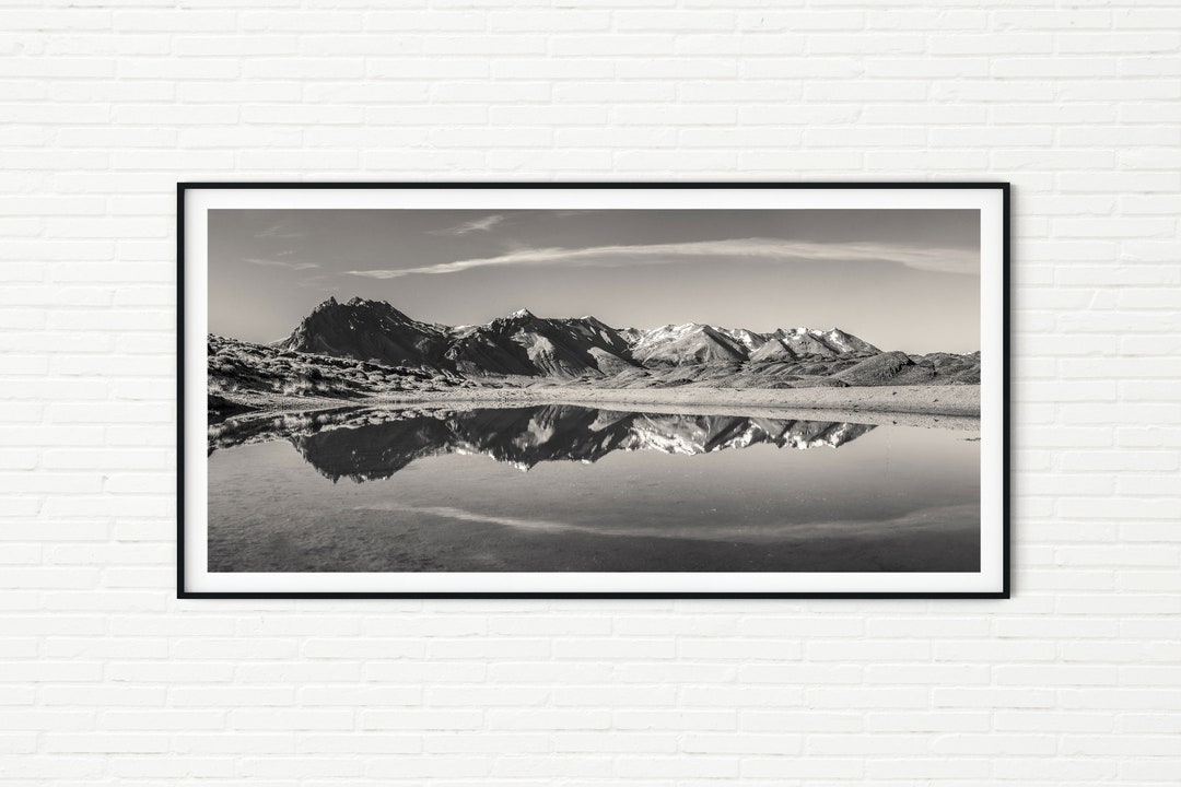 Black and White Panoramic Mountain Landscape Photo Wall Art ...