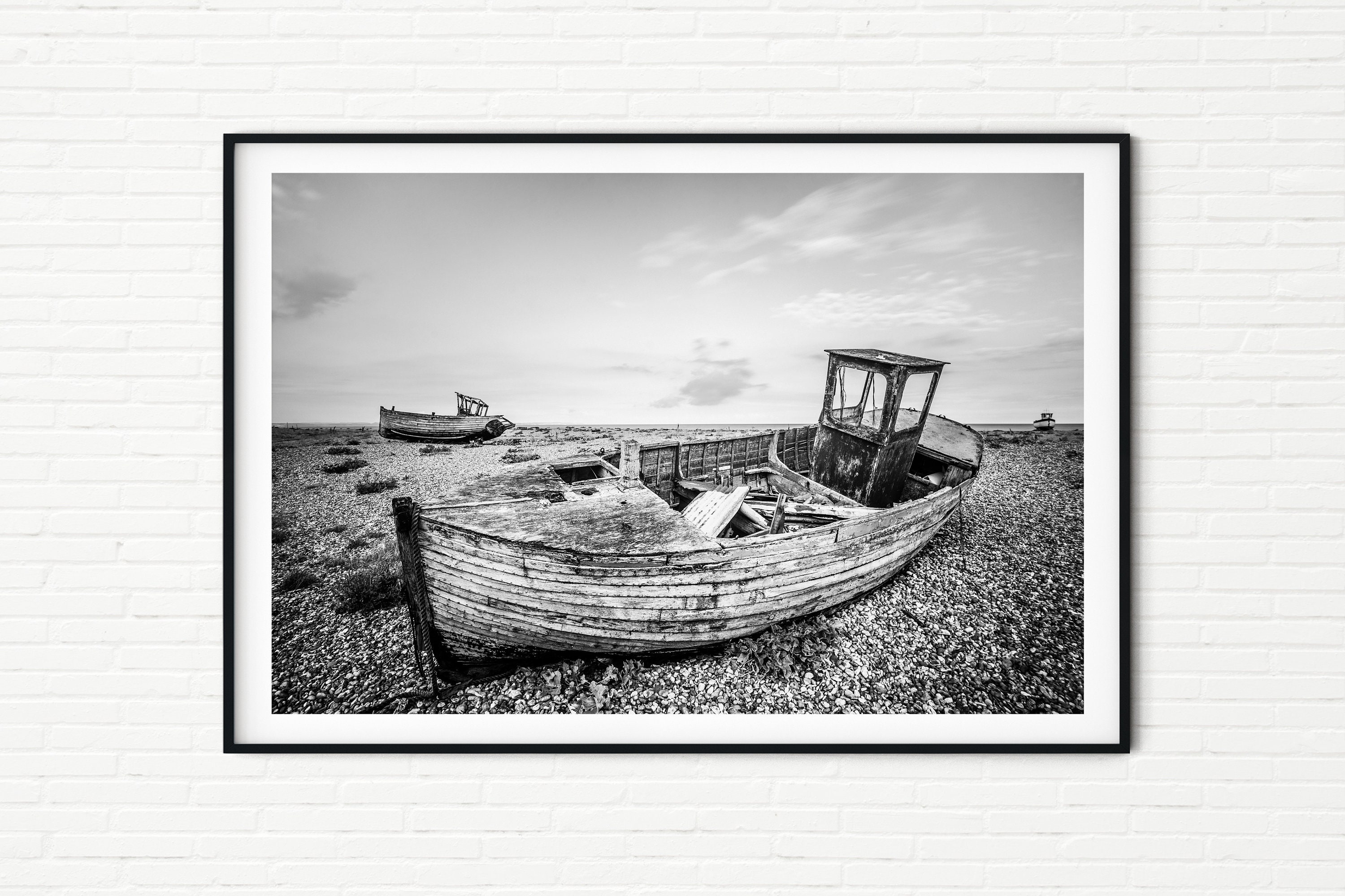 Old Wooden Fishing Boat Black and White Fine Art Photography Print UK  Landscape Photography Dungeness Beach Kent England Wall Art Gift -   Canada