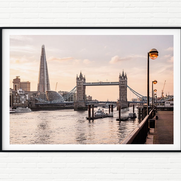 Tower Bridge London Architecture Photography City Print A3 | Photos of Iconic British Buildings at Sunset | Large Living Room Decor A4 A3 UK