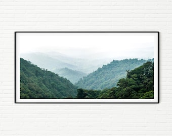 Tropical Rainforest Photo | Green Nature Photography Print | Minimalist Panoramic Jungle Wall Art | Landscape Panorama Framed or Unframed