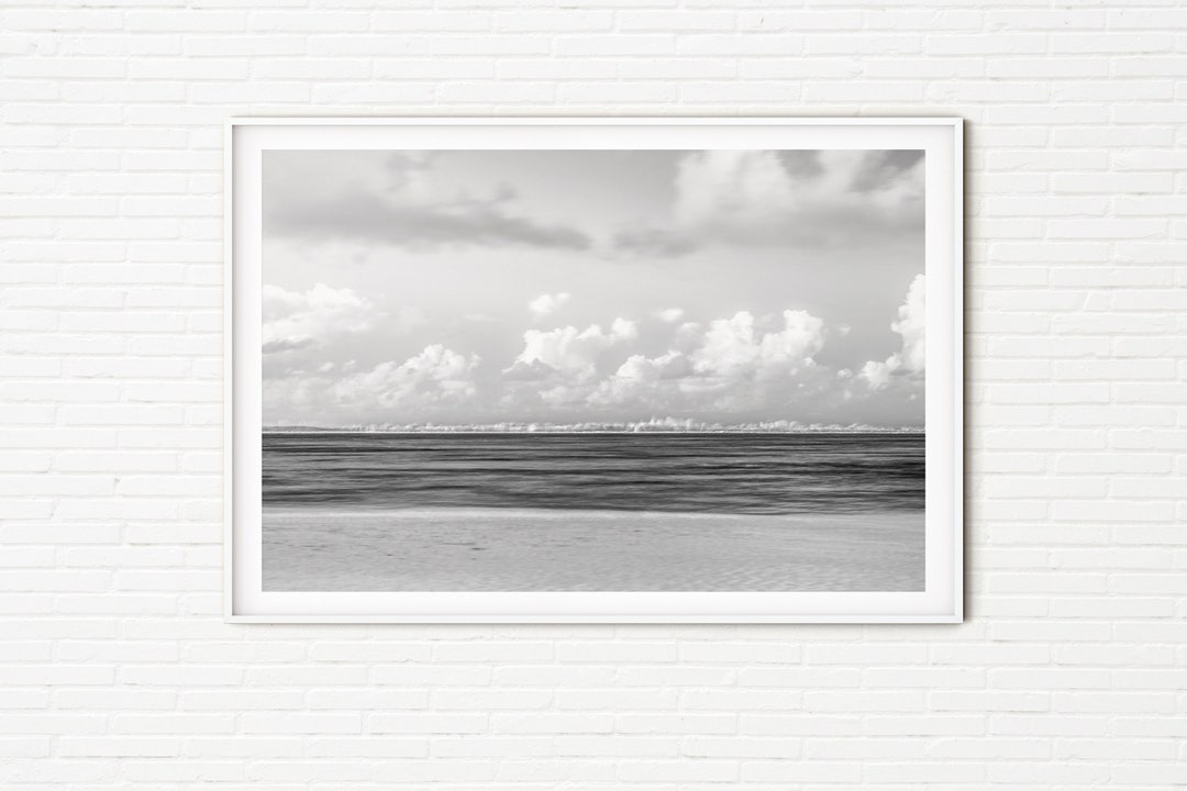 Black and White Ocean Wall Art | Abstract Seascape Photography Framed ...
