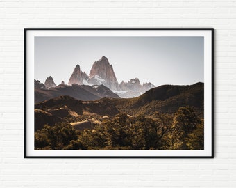 Patagonia Landscape Print | Argentina Framed Photo | Andes Mountains Wall Art Large | Mount Fitz Roy, El Chalten | South America Home Decor