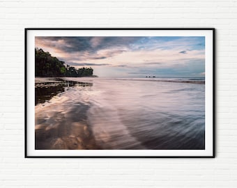 Amazing Sunset Beach Landscape Photography Print | Seascape Photo Wall Art | Coastal Scenery Bedroom Wall Decor | Costa Rica Photos Pictures