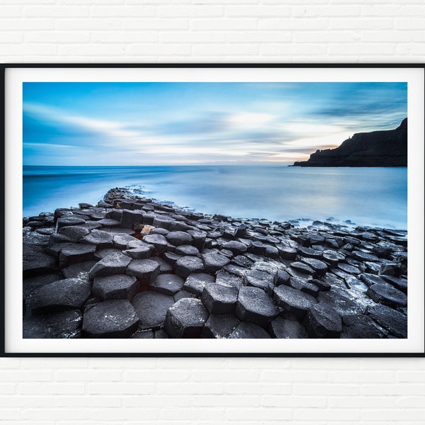 Northern Ireland Landscape Photography Print A3 | Giant's Causeway Framed Fine Art Photo UK A4 | Blue Colours | Seascape Prints XL Wall Art