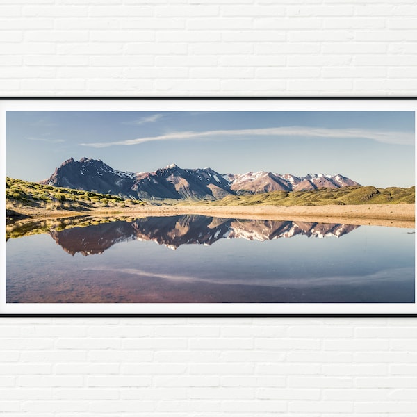Mountain Photography Print | Framed Andes Mountains Panoramic Photo Wall Art | Landscape Panorama of Patagonia Argentina South America Decor